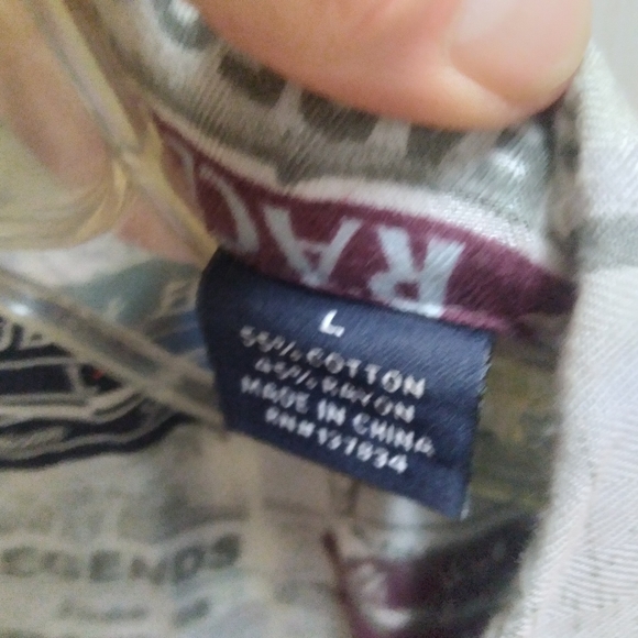 Newport Blue Shirt Mens Size L Raceway Short Sleeve Button Down Graphic - Picture 6 of 6